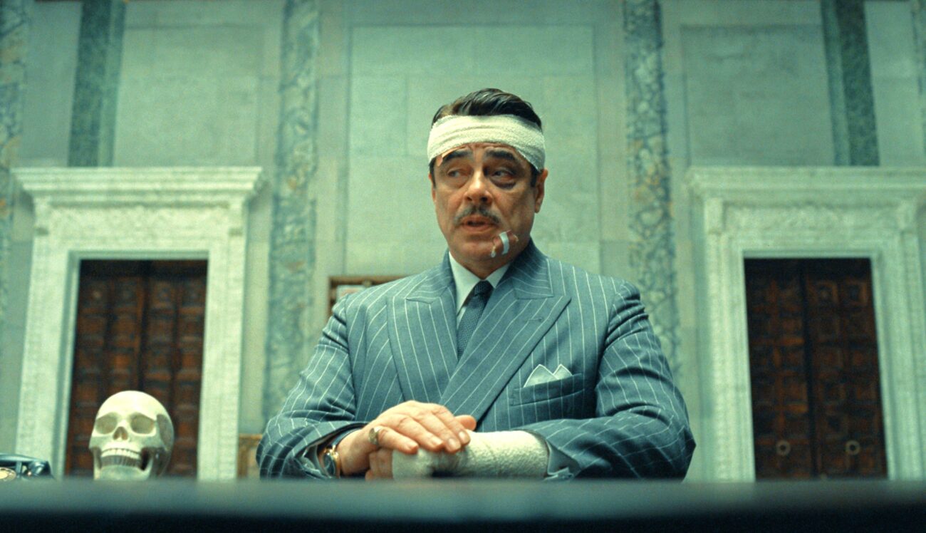 Benicio Del Toro as Zsa-Zsa Korda in The Phoenician Scheme