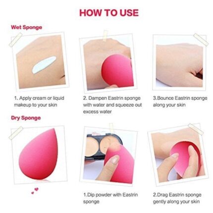 6 Pcs Beauty Blender Sponge Set, Soft Blending Puff for Full Coverage Flawless Makeup, Beauty Blender for Liquid Foundation, Cream, Powder, Wet & Dry Makeup Applicator for Girls, Women .Easy to wash and easy to use