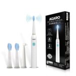 AGARO COSMIC Lite Sonic Electric Toothbrush For Adults With 6 Modes, 3 Brush Heads, 1 Interdental Head And Rechargeable With 3.5 Hours Charge Lasting Upto 25 Days, Power Toothbrush|White
