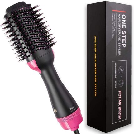 AIRBYTE Hair Dryer Brush Professional 4 In 1 One Step Volumizer Hair Dryer For Blow Drying Hot Air Brush One Step Styler Straightener In One For Girls & Women Now With Improved Motor, Less Frizz
