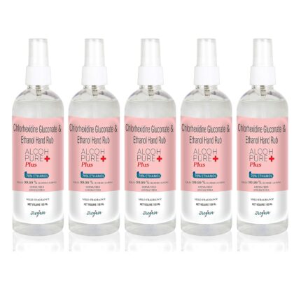 ALCOHPURE Plus Hand Rub Spray, 70% Ethanol, FDA Approved (Pack of 5 100ml)