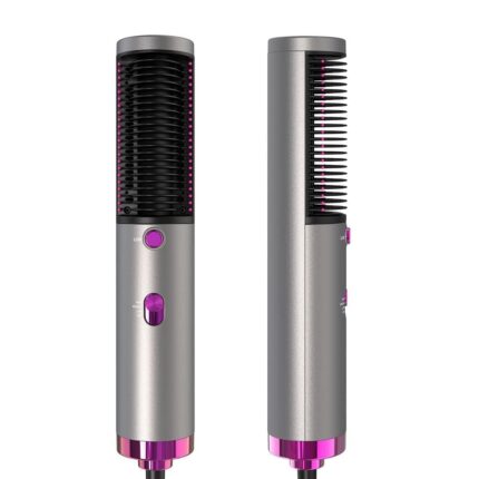 ALI SHIPPING 3-In-1 Hot-Air Styling Brush With Hair Dryer, Volumiser, Curling Function For Versatile Hairstyling, 1000Watts, Grey and Purple