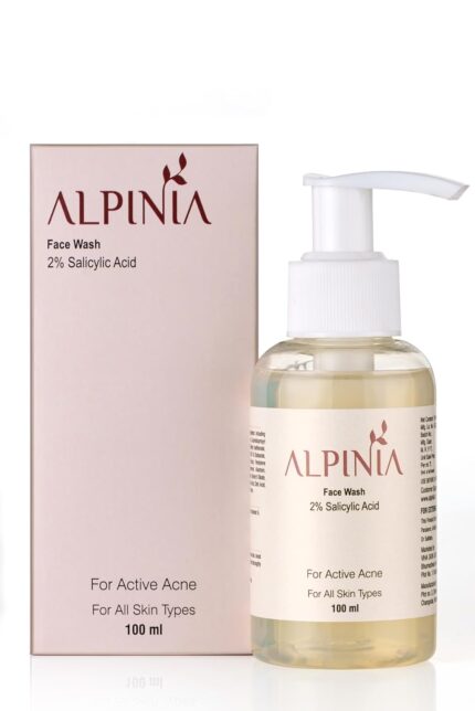 ALPINIA Anti-Acne Face Wash | 2% Salicylic Acid Formula | Fights Acne, Reduces Marks | Ideal for Oily & Combination Skin | Enriched with Dual Active Ingredients - 100ML