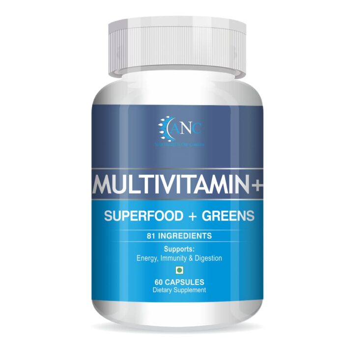 ANC Natural Plant Based Multivitamin for Immunity, Energy & Detox with Ingredients like Superfoods, Greens, Vegetables, Fruits & Herbs Supplement 60 Veg Capsules for Men & Women