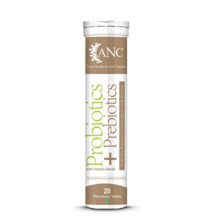 ANC Probiotics & Prebiotics Plant Based | 50 Billion CFU 6 Strains Men & Women for Better Immunity, Digestion And Prebiotic Fiber For Gut Health 20 Effervescent Tablets