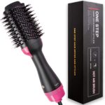 ARCHNIL One Step Hair Dryer Brush Electric Hot Air Styling Brush Straightening and Curling 1000W Salon Quality Hair Blow Dryer Oval Comb 1 Qty