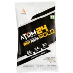 AS-IT-IS ATOM 24 Gold Whey Protein Single Serving Sachet - 31 grams | Combination of Whey Isolate & Concentrate | 24g Protein | 5.4g BCAA | 11.7g EAA