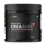 AS-IT-IS ATOM Creasure® 100% Soluble Creatine Monohydrate, Micronised & Unflavored, Fast Recovery, Rapid Absorption, Supports Lean Muscle Growth, 33 Servings