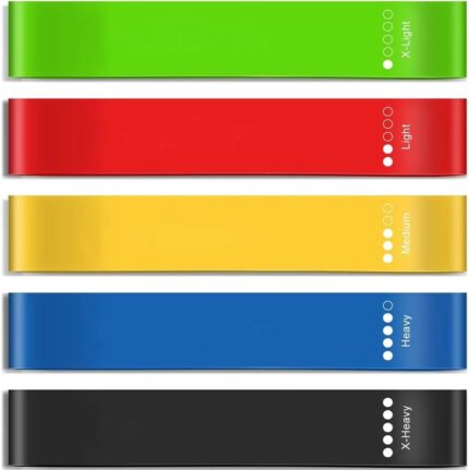ATHA Resistance Bands for Working Out, Set of Elastic Bands for Exercise, Physical Therapy, Strength Training, Pilates, Fitness, Yoga, and Home Workouts (5 Psc_Multicolor)