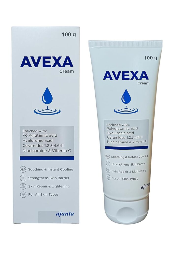 AVEXA Cream - Soothing, Strengthening & Brightening Cream with Vitamin C, Niacinamide & Hyaluronic Acid – Formulated for Hydration, Skin Tone Enhancement, and Optimal Barrier Repair – Suitable for All Skin Types, 100g