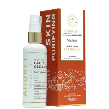 Ahurei Naturals Ph Balanced Gentle Face Wash With Vitamin C, Vitamin E, Hyaluronic And Pentavitin, Intense Hydration, Anti - Acne, Removes Dirt, Impurities, Excess Oil & Makeup, Skin Brightening 100ml