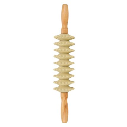 Alark Gua Sha 9 Wheel Back Massage Muscle Roller Tool Massager Wooden Rolling Surface Maderoterapia Kit for Full Body Muscle Pain Relief Portable Up and Down Trigger Point Massager Health Tool.