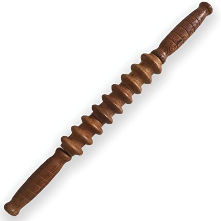 Alark Wood Therapy Massage Tool Roller Stick for Anti Cellulite Lymphatic Drainage Natural Massage Maderotherapy Kit Body Massage Pain Relief Tool 3 Wheels Myofascial Release Tool Deep Muscle Tool