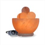 Alexanders Himalayan Salt Lamp Bowl – Natural Rock Salt Crystal Bowl, Classic Base Dimmable Salt Lamp, Night Light Pink lamp Two 15W Replacement Bulbs, ETL Certified Cable (Balls Bowl Marble Base)