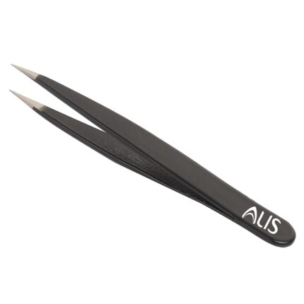 Alis Splinter Fine Tweezer | Professional Precision Pointed Tweezer for Ingrown Hair & Eyelash Extension | Stainless Steel (BLACK)