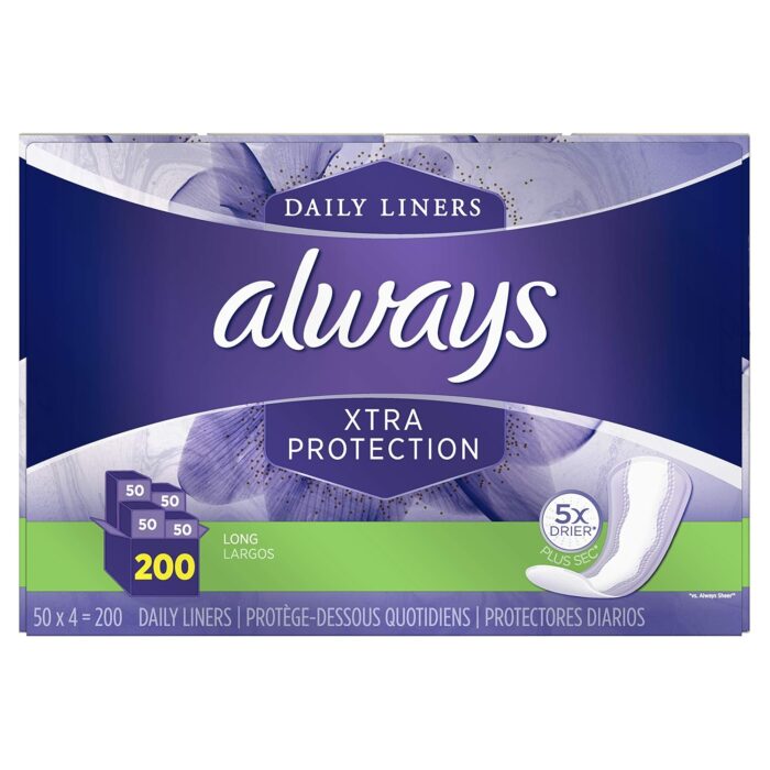 Always 57115 Extra Protection Pantiliners - 200 Count