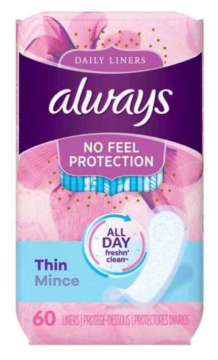 Always Dailies Liners Thin Regular 60 Count