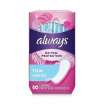 Always Incredibly Thin Liners Wrapped Unscented 60 Count (Pack of 4)