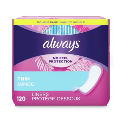 Always Thin DWduz Dailies Unscented Wrapped Liners, Regular, 120 Count