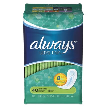 Always Ultra Thin Long/Super without Wings Unscented Pads 40 Count