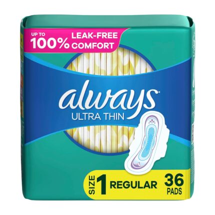 Always Ultra Thin, Size 1, Regular Pads With Wings, Unscented 36 Count
