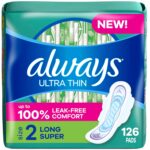 Always Ultra Thin, Size 2, Super Pads With Wings, Unscented, 42 Count (Pack of 3)