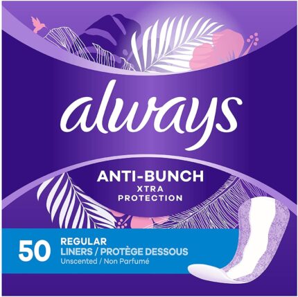 Always Xtra Protection Daily Liners, Regular, 50 Count (Pack of 6)