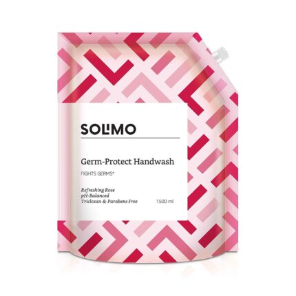 Amazon Brand - Solimo Germ-Protect Handwash Liquid, Refreshing Rose, 1500 ml