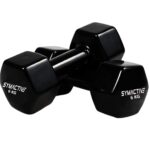 Amazon Brand - Symactive Vinyl Coated Dumbbell For Gym Exercises, Set Of 2, 6 Kg, Black