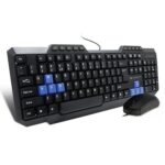 Amkette Xcite NEO Wired USB Keyboard and Mouse Combo | UV-Coated, Long-Lasting, Anti-Fade Keys | Spill-Resistant Design | Multimedia Keys | Comfortable Typing | 1000 DPI Optical Mouse (Black)