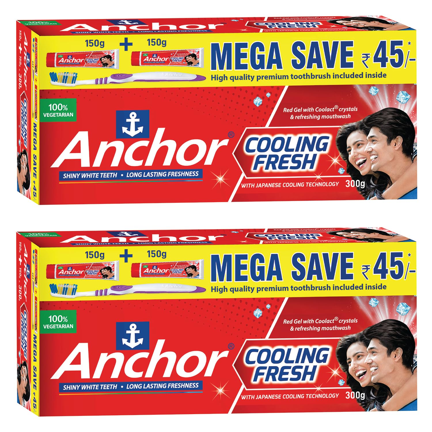 Anchor Red Cooling Fresh Gel Toothpaste 600Ggm (150gx4)