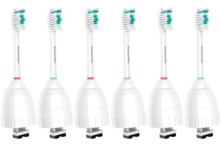 Aoremon Replacement Toothbrush Heads Compatible with Philips sonicare E-Series, 6 Pack Replacement Brush Heads Come with Caps
