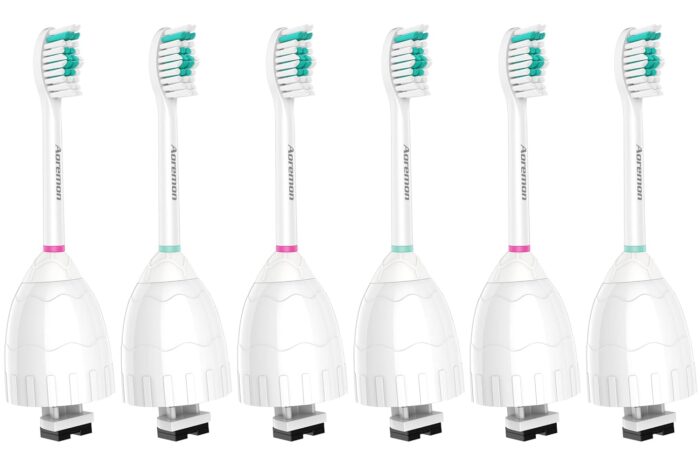 Aoremon Replacement Toothbrush Heads Compatible with Philips sonicare E-Series, 6 Pack Replacement Brush Heads Come with Caps