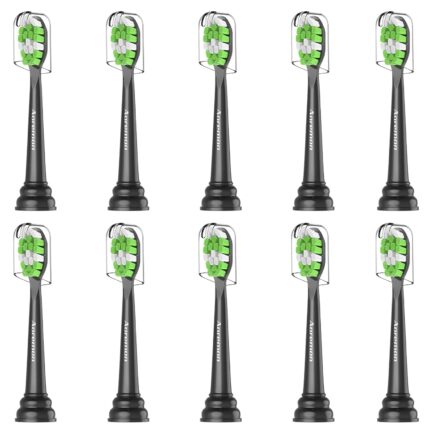 Aoremon Replacement Toothbrush Heads for Philips Sonicare Diamondclean HX6062/95 Black, 10 Pack