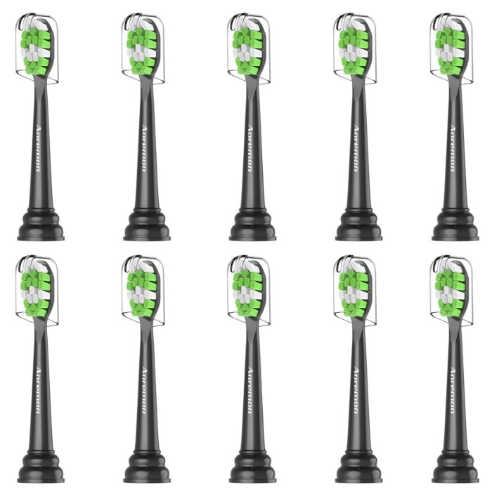 Aoremon Replacement Toothbrush Heads for Philips Sonicare Diamondclean HX6062/95 Black, 10 Pack