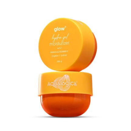 Aqualogica Glow+ Hydra Gel Moisturizer with Vitamin C & Papaya | 24-Hour Intense Hydration | Weightless Water-Like Gel Texture | Non Sticky & Quick Absrobing for Glowing Skin | 200 g x 2