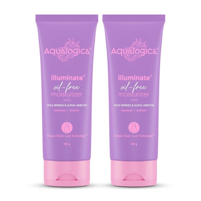 Aqualogica Illuminate+ Oil-Free Moisturizer with Wild Berries & Alpha Arbutin for Luminous Glow - Normal, Dry & Combination Skin -Hydration & Even Skin Tone for Men & Women -100g