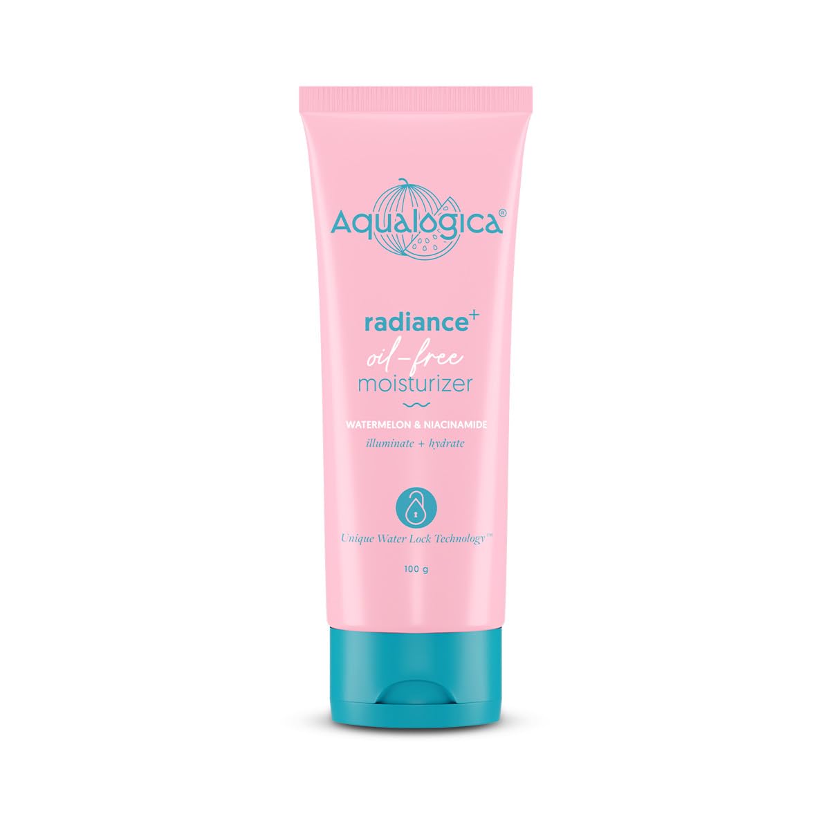 Aqualogica Radiance+ Oil-Free Moisturizer with Watermelon & Niacinamide for Deeply Nourished, Combination Skin, Oil-Free & Radiant Skin of Men & Women -100g