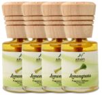 Aravi Fragrance from Nature Lemongrass Small Reed Diffuser,Air Freshener For Living Room Bedroom and Bathroom, Scented Anti-Bacterial Essential Oil, Helps with Headaches, 10 ml, Pack of 4