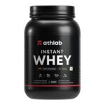 Athlab (by Nutrabay) Instant Whey Protein| Naturally Flavoured & Sweetened with Monk Fruit | No Preservatives, 25g Protein - Dark Chocolate, 1 kg