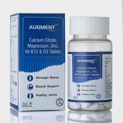 Augment Calcium Citrate 1000mg Tablets enriched with Magnesium440mg,Zinc,Vit.B12 & D3 for Stronger Bones, Muscles and Joints-60 Tablets