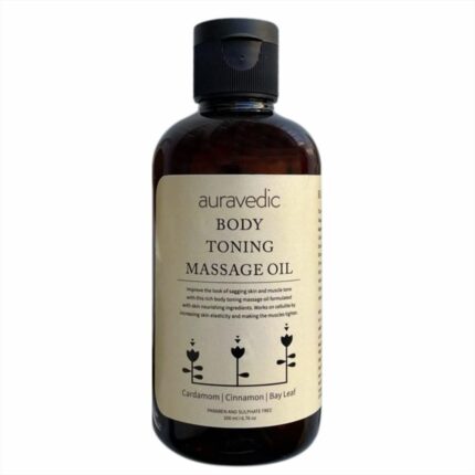 Auravedic Body Toning Body Massage Oil for full body relax 200ml Body Oil for Winter Body oil after bath for daily use Body oil for glowing skin Stretch Mark Removal Massage Oil For women men