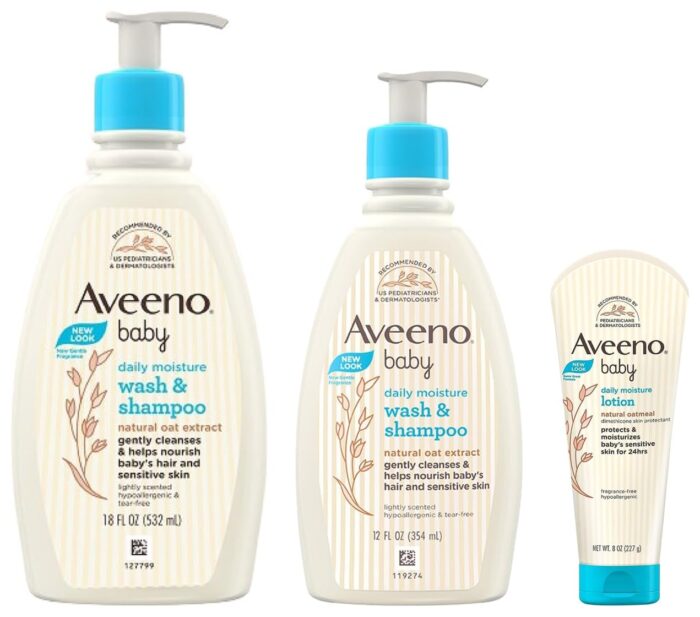 Aveeno Baby Daily Moisture Lotion (227g) & Daily Moisture Wash and Shampoo (354ml) & Daily Moisture Wash & Shampoo,532ml