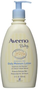 Aveeno Baby Daily Moisture Lotion Fragrance Free 12 Ounce (Pack of 2)