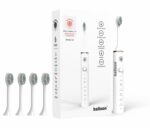 BALLOON Sonic Electric Toothbrush Smile 1.0 | 4 Free Brush Heads | Rechargeable | 6 Operational Modes | 30000 Vibrations Per Minute| IP67 Waterproof (WHITE), Adult, 1 Count