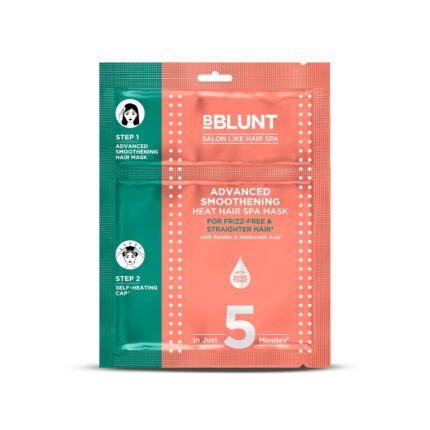 BBLUNT Advanced Smoothening Heat Hair Spa Mask with Keratin & Hyaluronic Acid - 70 g | Makes Hair Frizz-Free & Straighter| Deeply Nourishes | Adds Spectacular Shine | For Men & Women