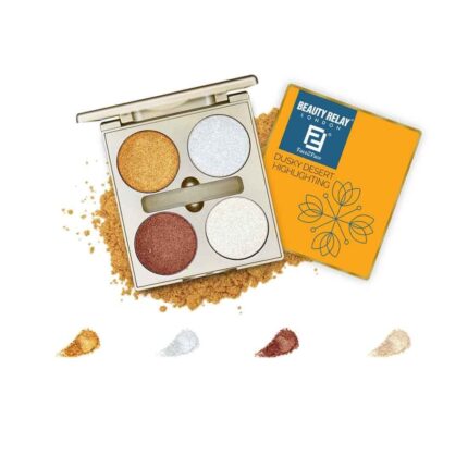 BEAUTYRELAY LONDON - Face 2 Face Dusky Desert Highlighting Palette - 4 in 1, multitasking highlighter, lightweight, With Vitamin-E, illusion, brightness - Long-lasting, with 4 shades