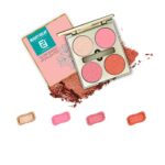 BEAUTYRELAY LONDON - Face 2 Face Glow Baked Highlighter Palette - Never cakey, never gritty, 4 in 1, Buildable - long-lasting shimmer shades -4, With Almond Oil & Vitamin-E