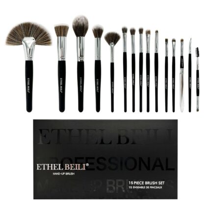 BEILI Professional Makeup Brush Set, Synthetic Foundation Powder Concealers Eye shadows Blush Makeup Brushes - Pack of 15