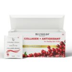 BLUSHLIN SCIENCE MEETS SKIN Marine Collagen Supplements For Skin Brightening - 360 Gms (30 Servings)|Antioxidants + Collagen Powder For Women & Men|Cranberry Flavor (30 Sachets),1 Count
